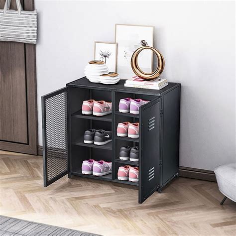 metal shoe cabinet bracket|metal shoe storage cabinets.